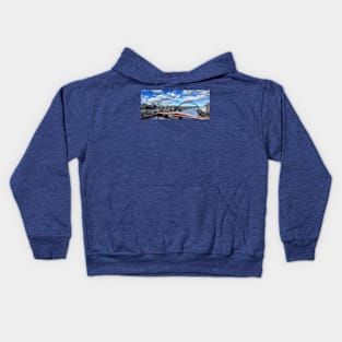 Panorama of the River Tyne at Newcastle Kids Hoodie